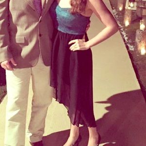 Lace & Chiffon High-Low Dress